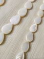 7, 10pcs Natural Flat Droplet White Mother of Pearl Sea Shell Beads for Crafting - DIY Crafting Elegant Jewelry Making Supplies. 