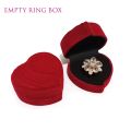 Beautiful Heart shape Ring Box Red Velvet wrapped-Empty Box. 