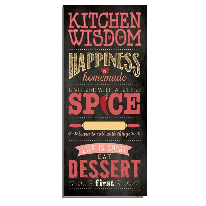 kitchen rules wall art , sign ,plaque,wall hanging,home decor size 16 x 7 inch