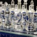 Glass Chess Set Game, Modern Clear Chess Set, Deluxe Chess Set Glass Chess Board Set with Solid Clear & Frosted Chess Glass Pieces | 13’ Crystal Chess Boards Sets,. 