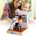 DIY Doll House Wooden Miniature Dollhouse Furniture Kit Educational Toys. 