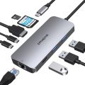 ZMUIPNG (ZM0501) 9 IN 1 USB C Hub Multiport Adapter, USB C Dock with Ethernet HDMI,  USBC Hub to 4K HDMI,Ethernet,100W PD,USB-C,3 USB Ports,SD/TF, USB Type C Dongle Docking Station for MácBook Pro M1 MácBook Air Surface,Dėll,HP and More. 