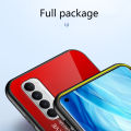 Biruiqu For OPPO Reno 4 4 Pro Shockproof Starry Colorful Tempered Glass Back Soft Silicone Edge Case Cover. 