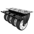 4 inch Swivel Caster Wheels,Rubber Base with Safety Brake & Top Plate & Bearing Heavy Duty, Total Capacity 1200lbs (Pack of 4). 