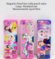 Smooth magnetic closures on both sides for easy access and secure storage.Dual Side Magnetic Pencil Box/2-in-1 Magnetic Pencil Box – Durable & Fun for School Kids/Magic Magnet Pencil Box – Cartoon Design, Dual Compartment. 