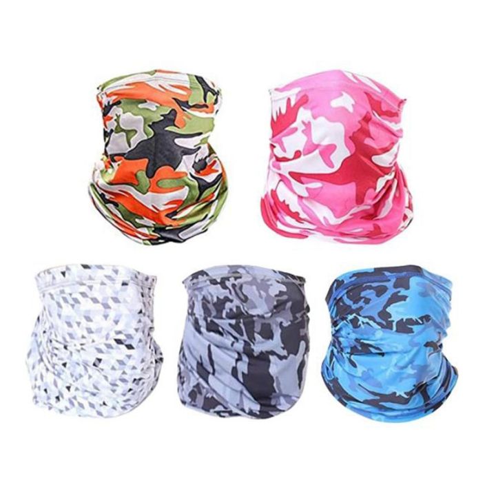 5 Pcs Unisex Seamless Neck Gaiter Face Mask UV Sun Protection Magic Face Cover Scarf Dust Wind for Hiking Cycling