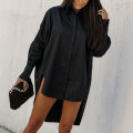 Women Top Lightweight Short Front Long Hem Women Shirt. 
