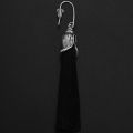 retro simple long earrings ear studs female wild art style - black. 