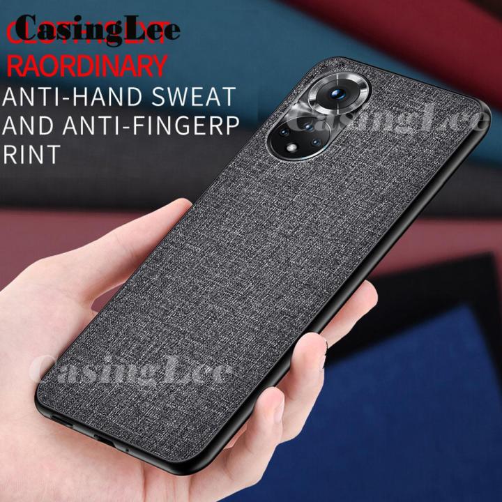 Casinglee For Honor X7 Linen Phone Case Hard Cloth Back Cover With Soft Frame Anti-knock Cases For Honor X7