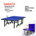 (SNK) Lamination Foldable Tennis Table with Levelers, 8 Wheels (Laminated Top) Butterfly Style Ping Pong Table Quick Assembly, Playback Mode, Space Saving Storage, Tournament Size, Family and Friend Game Room Fun. 