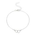 【Shop Now and Save】 Fashion Boho Double Heart Anklet Hollow Out Colorful Bling Hollow Out Love Foot Chain\ Foot Chain Geometric Leg Chain Summer.