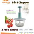 Manual Hand-Operated Chopper Pump Action Food Processor – 2000ML & 1500ML | Free 3 Blades | Portable & Durable Container | Easy-to-Clean Kitchen Gadget | Effortless Chopping, Slicing, Dicing & Food Preparation for Every Kitchen. 