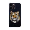 Santa Barbara Polo & Racquet Club ® Elegant Savana Genuine Leather Back Case Cover for Apple iPhone 13 Pro Max Tiger Wolf Cat leopard Cover. 