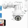 Wireless IP Camera 360 view Rotatable, HD WiFi CCTV Surveillance Camera PTZ Night Vision - Two Way Audio Motion Detection SD Card Slot V380. 