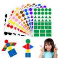 Colored Triangles Rectangular Dot Stickers for Kids Student DIY Jigsaw Puzzle Geometry Stickers Scrapbook Labels. 