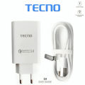 Tecno Fast Charger + Data Cable 3.0 Fast Charging For Tecno and Android Mobile Phone. 