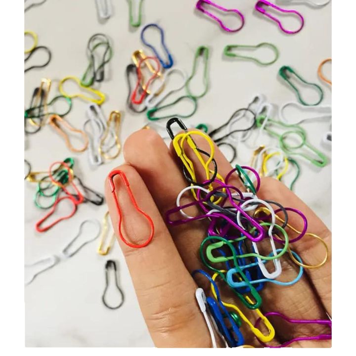 Imported Coil Less Colorful Safety Pins For Women Muslim Hijab Scarf -Bulb Pin-Loop Hijab Scarf Pins-Colorful Safety Pins pack of 50