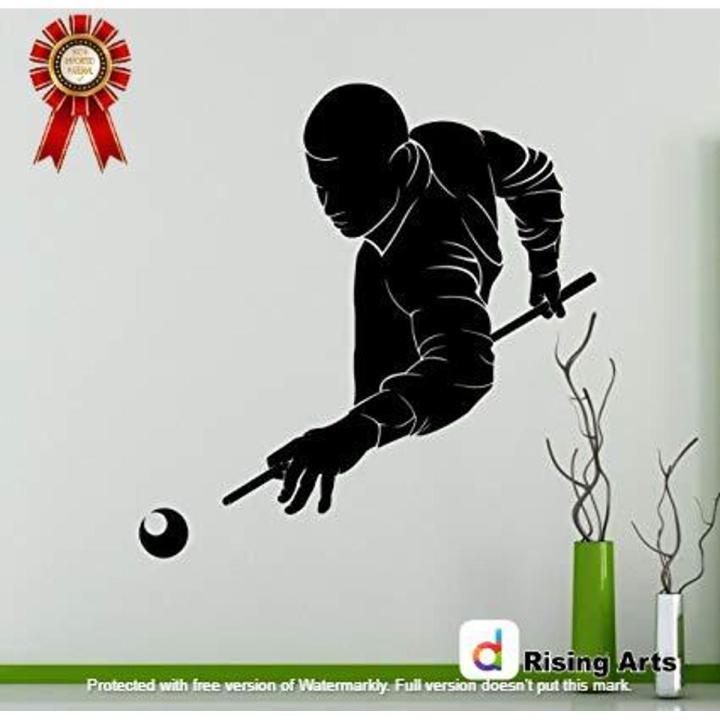 Size: 2 x 1.8 feet - Billiards Player Wall Decal Pool Sport Game Vinyl ...