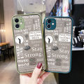 chenyyka For iPhone 6 Case Thin Frosted Transparent Hard Side Square Edge Shockproof Phone Cases Fashion Tide Word New Pattern Silicone Casing Full Cover Protection Softcase. 