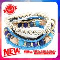 7Pcs/Set Women Boho Bohemian Mix Style Multilayer Elastic Beaded Bracelets for Banquet Party. 