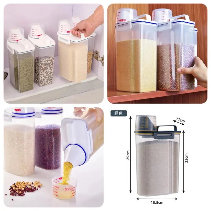 Storage%20Jar%20Sets%202.5L%20Bulk%20Cans%20Clear%20Plastic%20Storage%20Containers%20with%20Handle%20and%20Measuring%20Cups%20Rice%20,%20Grains%20Container%20Fresh%20Storage%20Jars%20-1%20pc%20-%20Image%202