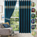 Premium Quality Velvet Front Border Curtains Pack of 2 (Size 8*4.5 feets). 