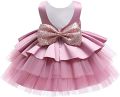 Baby Girl Ruffle Party Wedding Flower Girl Dress – Elegant Silk & Net Dress (Newborn to 4 Years)  Cute Princess Outfit. 