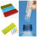 Pack of 2 Easy Push Pop out Cylinder Silicon Ice Cubes Tray 10 Cubes. 