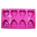 Heart Shape Silicone Soap and Baking Mold 8 Cavity. 