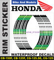 Wheel Stickers for HONDA CG125, CD70 Rim Reflector Tape Motorcycle Decals Graphics 17". 