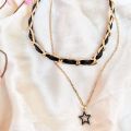 Double Layer Black Choker Necklace Pendant For Girls/women-MS Fashion House. 