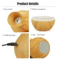 200ml Air Humidifier Essential Oil Diffuser USB Mist Maker Mini Humidificador with Colorful Light for home office car. 
