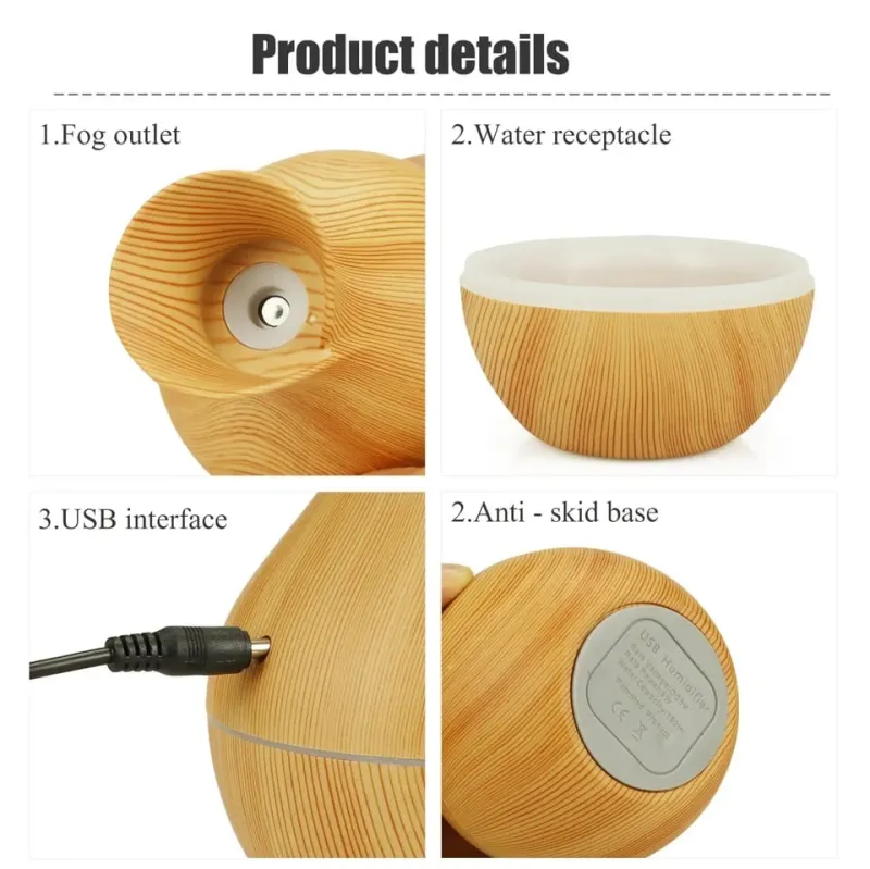 200ml Air Humidifier Essential Oil Diffuser USB