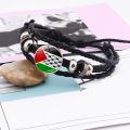 Talent Star Women Handmade Palestine Flag Bracelet Adjustable Multi-layer Beaded Bangle for Jewelry Lovers. 