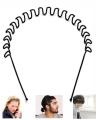 3PCS Wave Headband Metal Strong Hold Rust Free Hair Band Accessories for Men and Women Best Quality Strong Metal Zig Zag Hairband for Men & Women - Black. 