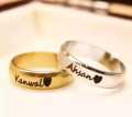 CUSTOMIZED SINGLE NAME RING WITH GIFT BOX PACKING THREE COLORS AVAILABLE GOLDEN,SILVER,BLACK (PERFECT GIFT TO SEND YOUR WIFE , HUSBAND , FIANCE OR ANY ONE). 