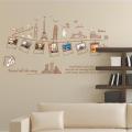 Travel Frame Wall Stickers Family Memories DIY Wall Decor Hanging PVC Wall Paper Eiffel Tower Removeable Wall Decal. 