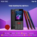 VGOTEL Four 44 - 2.8  Inch - 3000mAh Battery - Four Sim Four StandBy - Bluetooth - Wireless FM Radio - AnyColor. 