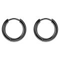 1 Pair (2 Pcs) Hoop Stud Earrings Set - Unisex Stainless Steel Earrings for Boys Ear Tops for Boys  - Black Earrings for Girls - Ear Rings for Boys Earings - Bts Jewellery. 