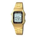 Casio Vintage Youth Black Dial With Golden Colour Bracelet Men's Watch- A178WGA-1ADF. 