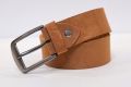 Camel brown Leather Belt For Men Genuine Top Grain MZ signatures. 