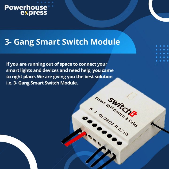 3- Gang Smart Switch Module, Power 0.4W, White – Bluedot - Powerhouse Express
