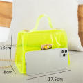 Jelly color Fashion bag Unique PVC material Pillow shape Transparent bag Small square bag for Casual Party Travel Daily Women's accessory. 