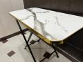 Dining table study table table for dining room laptop table made of wooden marble texture elegant table. 