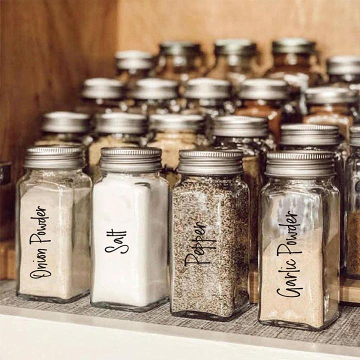 274pcs/8 Sheet Creative Transparent Waterproof Spice Perfume Labels Kitchen Pantry Markers Sticker for Glass Jars Storage Bottle Cherry Super Store