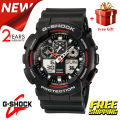 (Ready Stock) G .Shock GA100 Men Watch Digital Sport Watch LED Display Water Resistant Shockproof and Waterproof World Time LED Auto Light Sports Wrist Watches GA-100-1A4 (copy original 1.1 premium). 
