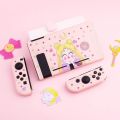 Nintendo Switch Pink Case Cover Console and Joy Con Controller, Dockable Switch Skin, Soft TPU Shell - Cute Anime Girl. 