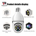 2026 Smart WiFi Bulb Security Camera 2MP 1080P 360° Rotation Wireless CCTV with Two Way Audio Night Vision Auto Tracking Motion Detection Mobile View Compatible with V380 Pro App Ideal for Home Baby Monitoring - White. 