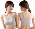 Women Ice Silk Thin Vest Bra, Push Up, Seamless, Casual, Soft Tops Padded Bra, Vest Style Sports Base Underwear Yoga Tops Fitness Women Girls Sport Bra. 