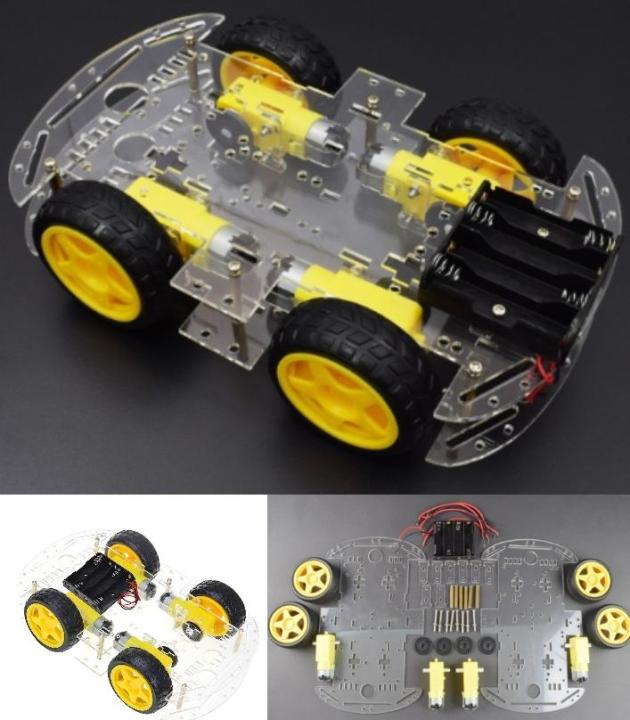 4-Wheel Robot Smart Car Chassis Kits Car Model With Speed Encoder For Arduino
